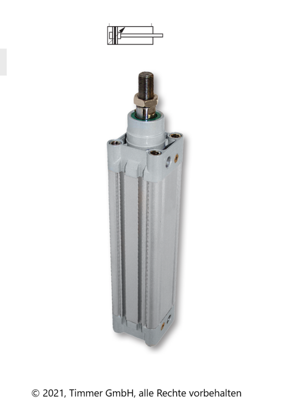 Normzylinder TNC Profilrohr DIN ISO 15552 Ø 32mm mit einstellbarer Endlagendämpfung 50 - 400 mm Hub
