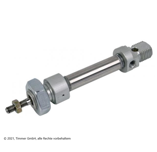 Pneumatikzylinder ISO 6432 Einfachwirkend Ø 8 Hub 10 - 50 mm