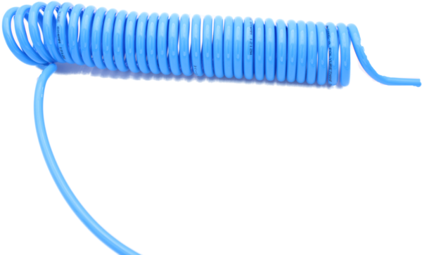 PUR-Spiralschlauch 4mm, 6mm, 8mm, 10mm, 12mm, blau, 2 bis 8 mtr. Arbeitslänge